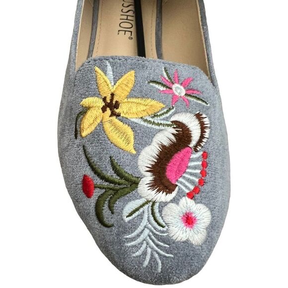 MUSSHOE Flats Shoes Comfortable Round Toe Memory Foam Women's Sz 6 Dusty Blue - Picture 2 of 16